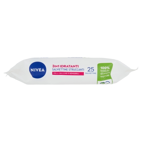 Nivea 3in1 Idratanti Salviettine Struccanti Pelli Secche 25 pz